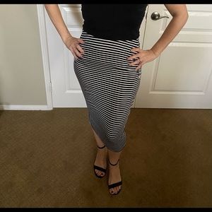 Striped MIDI Skirt